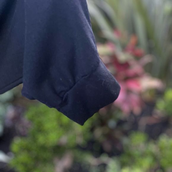 Black short sleeve elastic waist jogger bottom one piece pull-on jumpsuit - Picture 3 of 10